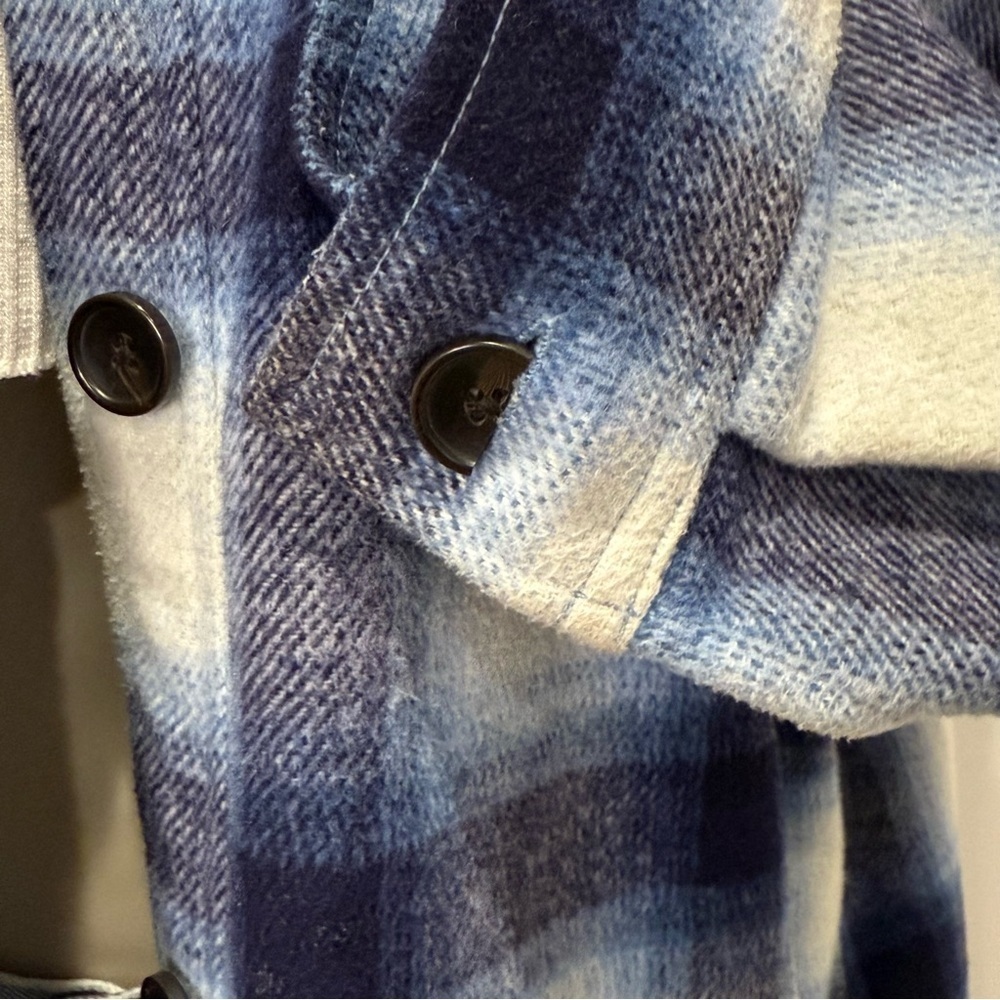 Rails Tripp Flannel Plaid Shirt Jacket XL Blue Western Shacket Cozy Country Warm - Picture 7 of 16